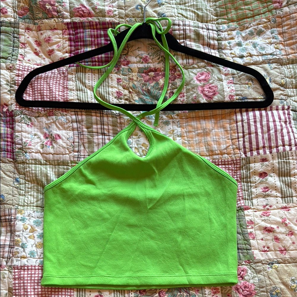 Zara Vibrant Green Halter Top